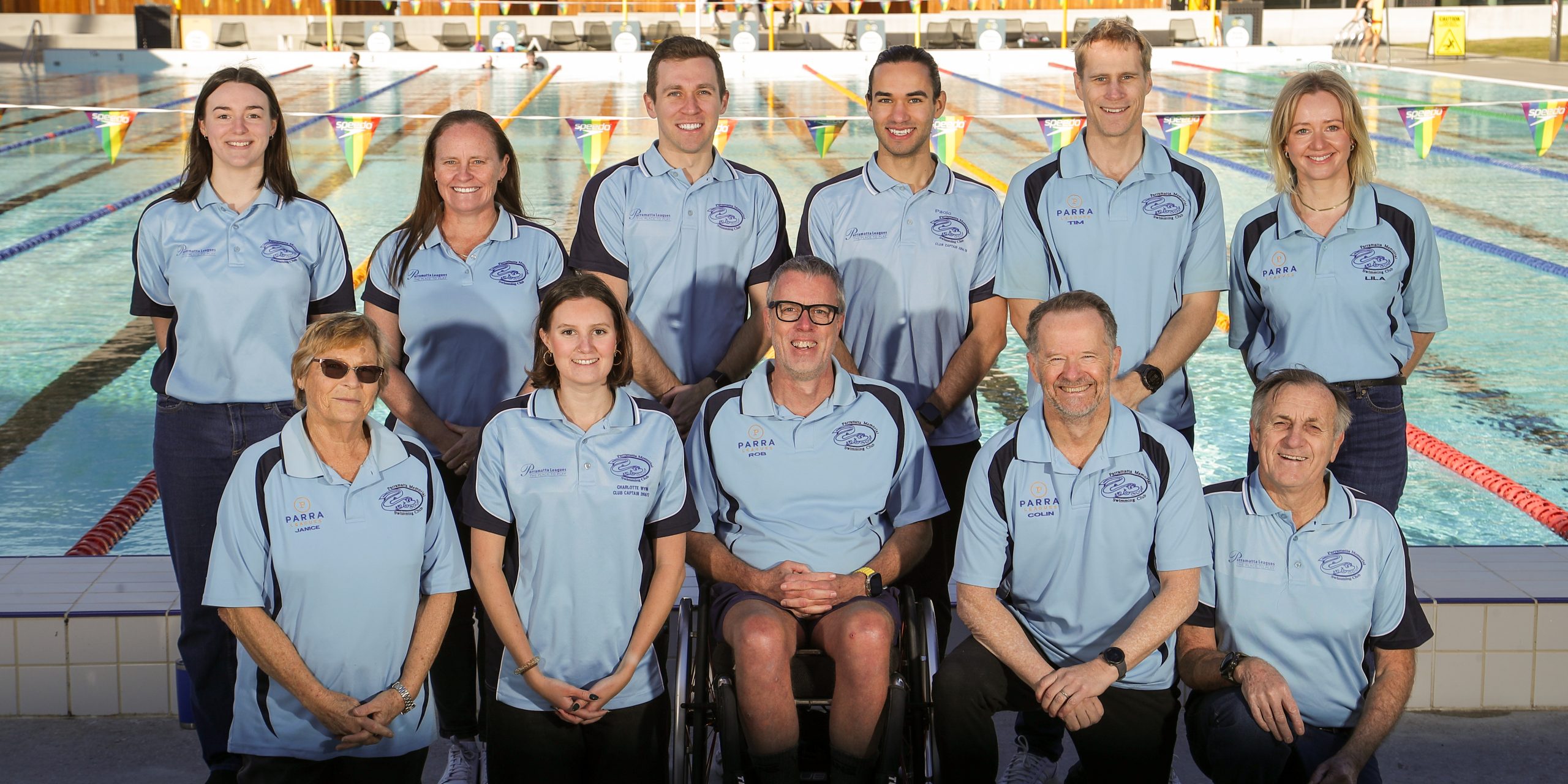 Parramatta Memorial Swim Club Group Photo - Taken July 2024 at Parramatta Aquatic Centre